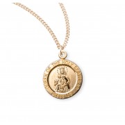 16kt Gold Over Sterling Small Round Scapular 18" Chain - Boxed - Necklace