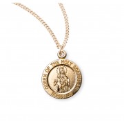 16kt Gold Over Sterling Medal Round Scapular 18" Chain - Boxed - Necklace 16kt Gold Over Sterling Medal Round Scapular 18" Chain - Boxed - Necklace