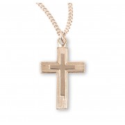 Gold Over Sterling Silver Cross - Necklace