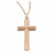 16kt Gold Over Sterling 1 1/8" Cross W/ Inlayed Cross High Polished Rhodium Plated-18" Chain - Boxed - Necklace 16kt Gold Over Sterling 1 1/8" Cross W/ Inlayed Cross High Polished Rhodium Plated-18" Chain - Boxed - Necklace