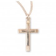 16kt Gold Over Sterling (25mm) Cross W/ Raised Cross-18" Chain - Boxed - Necklace 16kt Gold Over Sterling (25mm) Cross W/ Raised Cross-18" Chain - Boxed - Necklace