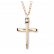 16kt Gold Over Sterling Lrg Spike Cross 24" Chain - Boxed - Necklace 16kt Gold Over Sterling Lrg Spike Cross 24" Chain - Boxed - Necklace