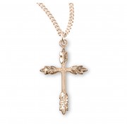 16kt Gold Over Sterling Medal Wheat Cross 18" Chain - Boxed - Necklace 16kt Gold Over Sterling Medal Wheat Cross 18" Chain - Boxed - Necklace