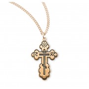 16kt Gold Over Sterling Medal Orthodox Cross - 20" Chain - Boxed - Necklace 16kt Gold Over Sterling Medal Orthodox Cross - 20" Chain - Boxed - Necklace