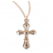 16kt Gold Over Sterling Sm Cross w/Tiny Chalice 18" Ch Boxed - Necklace