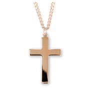 16kt Gold Over Sterling Silver Latin Style Basic Cross with High Polished finish 24" Chain - Boxed - Necklace 16kt Gold Over Sterling Silver Latin Style Basic Cross with High Polished finish 24" Chain - Boxed - Necklace