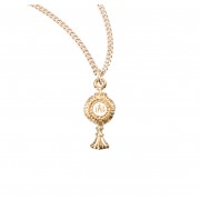Gold Over Sterling Silver Monstrance Pendant - Necklace