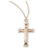 16kt Gold Over Sterling Medal Fancy Tip Crucfix - 18" Chain - Boxed - Necklace 16kt Gold Over Sterling Medal Fancy Tip Crucfix - 18" Chain - Boxed - Necklace