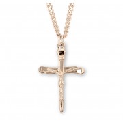 16kt Gold Over Sterling Lrg Nail Crucfix - 24" Chain - Boxed - Necklace 16kt Gold Over Sterling Lrg Nail Crucfix - 24" Chain - Boxed - Necklace