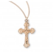 Fancy Engraved Gold Over Sterling Silver Crucifix - Necklace