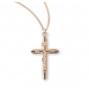 16kt Gold Over Sterling Medal Cross on Cross Crucfix 18" Chain - Boxed - Necklace 16kt Gold Over Sterling Medal Cross on Cross Crucfix 18" Chain - Boxed - Necklace