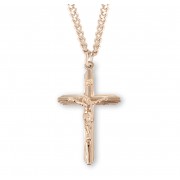 16kt Gold Over Sterling Inlayed Crucfix 24" Chain - Boxed - Necklace 16kt Gold Over Sterling Inlayed Crucfix 24" Chain - Boxed - Necklace