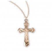 Gold Over Sterling Silver High Polished Crucifix - Necklace
