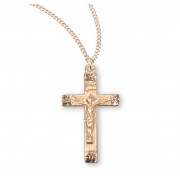16kt Gold Over Sterling Medal Fancy Crucfix 18" Chain - Boxed - Necklace 16kt Gold Over Sterling Medal Fancy Crucfix 18" Chain - Boxed - Necklace
