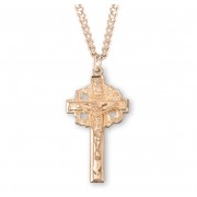 16kt Gold Over Sterling Medal Fancy Crucfix 24" Chain - Boxed - Necklace 16kt Gold Over Sterling Medal Fancy Crucfix 24" Chain - Boxed - Necklace