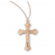 16kt Gold Over Sterling Medal Fancy Crucfix - 18" Chain - Boxed - Necklace 16kt Gold Over Sterling Medal Fancy Crucfix - 18" Chain - Boxed - Necklace