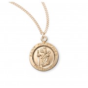 16kt Gold Over Sterling Small Round St. Christopher 18" Chain - Boxed - Necklace