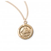 16kt Gold Over Sterling Small Round St. Michael 18" Chain - Boxed - Necklace