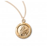 16kt Gold Over Sterling Small Round St. Therese 18" Chain - Boxed - Necklace