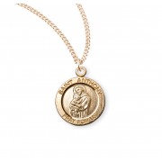 16kt Gold Over Sterling Medal Round St Anthony 18" Chain - Boxed - Necklace 16kt Gold Over Sterling Medal Round St Anthony 18" Chain - Boxed - Necklace