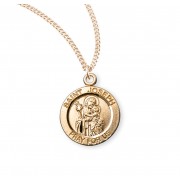 16kt Gold Over Sterling Medal Round St Joseph 18" Chain - Boxed - Necklace 16kt Gold Over Sterling Medal Round St Joseph 18" Chain - Boxed - Necklace