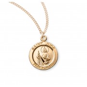 16kt Gold Over Sterling Medal Round St Jude 18" Chain - Boxed - Necklace 16kt Gold Over Sterling Medal Round St Jude 18" Chain - Boxed - Necklace