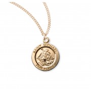 16kt Gold Over Sterling Medal Round St Michael - 18" Chain - Boxed - Necklace 16kt Gold Over Sterling Medal Round St Michael - 18" Chain - Boxed - Necklace