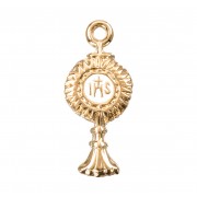 Gold Over Sterling Silver Rhodium Plated Monstrance Pin - Boxed