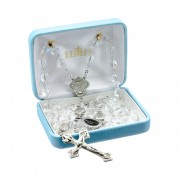 Semi-Flat Crystal New England Pewter Rosary
