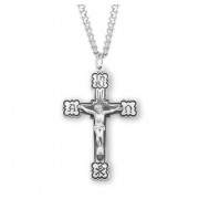 2" Sterling Silver Alpha & Omega Crucifix-24" Chain - Boxed - Necklace 2" Sterling Silver Alpha & Omega Crucifix-24" Chain - Boxed - Necklace