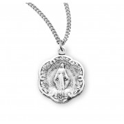 Sterling Silver Round Fancy Miraculous *18" Chain - Boxed - Necklace
