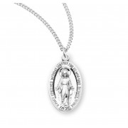 Sterling Silver Small Oval Miraculous *18" Chain - Boxed - Necklace Sterling Silver Small Oval Miraculous *18" Chain - Boxed - Necklace