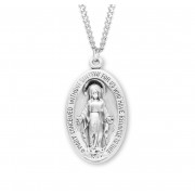 Sterling Silver Lrg Oval Miraculous *24" Chain - Boxed - Necklace