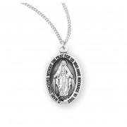 Sterling Silver Tiny Oval Miraculous *13" Chain - Boxed - Necklace Sterling Silver Tiny Oval Miraculous *13" Chain - Boxed - Necklace