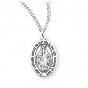 Sterling Silver Medal Oval Miraculous *18" Chain - Boxed - Necklace