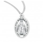 Sterling Silver Lrg Oval Miraculous *20" Chain - Boxed - Necklace