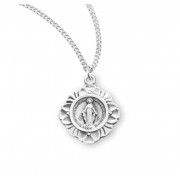 Sterling Silver Round Fancy Miraculous *18" Chain - Boxed - Necklace