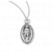 Tiny Sterling Silver Miraculous Medal - 13" Chain - Boxed - Necklace Tiny Sterling Silver Miraculous Medal - 13" Chain - Boxed - Necklace