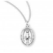 Sterling Silver Small Oval Miraculous Medal-18" Chain - Boxed - Necklace Sterling Silver Small Oval Miraculous Medal-18" Chain - Boxed - Necklace