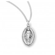 Sterling Silver Small Oval Miraculous 18" Chain - Boxed - Necklace Sterling Silver Small Oval Miraculous 18" Chain - Boxed - Necklace