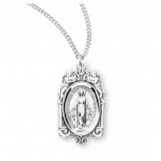 Sterling Silver Miraculous w/Angels 18" Chain - Boxed - Necklace