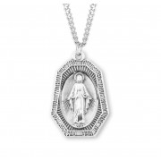 Sterling Silver Octagonal Miraculous - 24" Chain - Boxed - Necklace