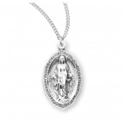 Sterling Silver Oval Miraculous 18" Chain - Boxed - Necklace