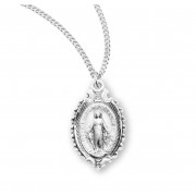 Sterling Silver Fancy Oval Miraculous 18" Chain - Boxed - Necklace