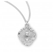 Sterling Silver Fancy Baroque Style Miraculous Medal - Necklace