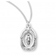 Sterling Silver Medal Fancy Miraculous 18" Chain - Boxed - Necklace