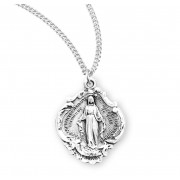 Sterling Silver Medal Baroque Miraculous 18" Chain - Boxed - Necklace