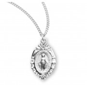 Sterling Silver Medal Fancy Miraculous 18" Chain - Boxed - Necklace