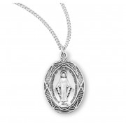 Sterling Silver Miraculous Medal 18" Chain - Boxed - Necklace Sterling Silver Miraculous Medal 18" Chain - Boxed - Necklace
