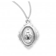 Sterling Silver Fancy Oval Miraculous 18" Chain - Boxed - Necklace